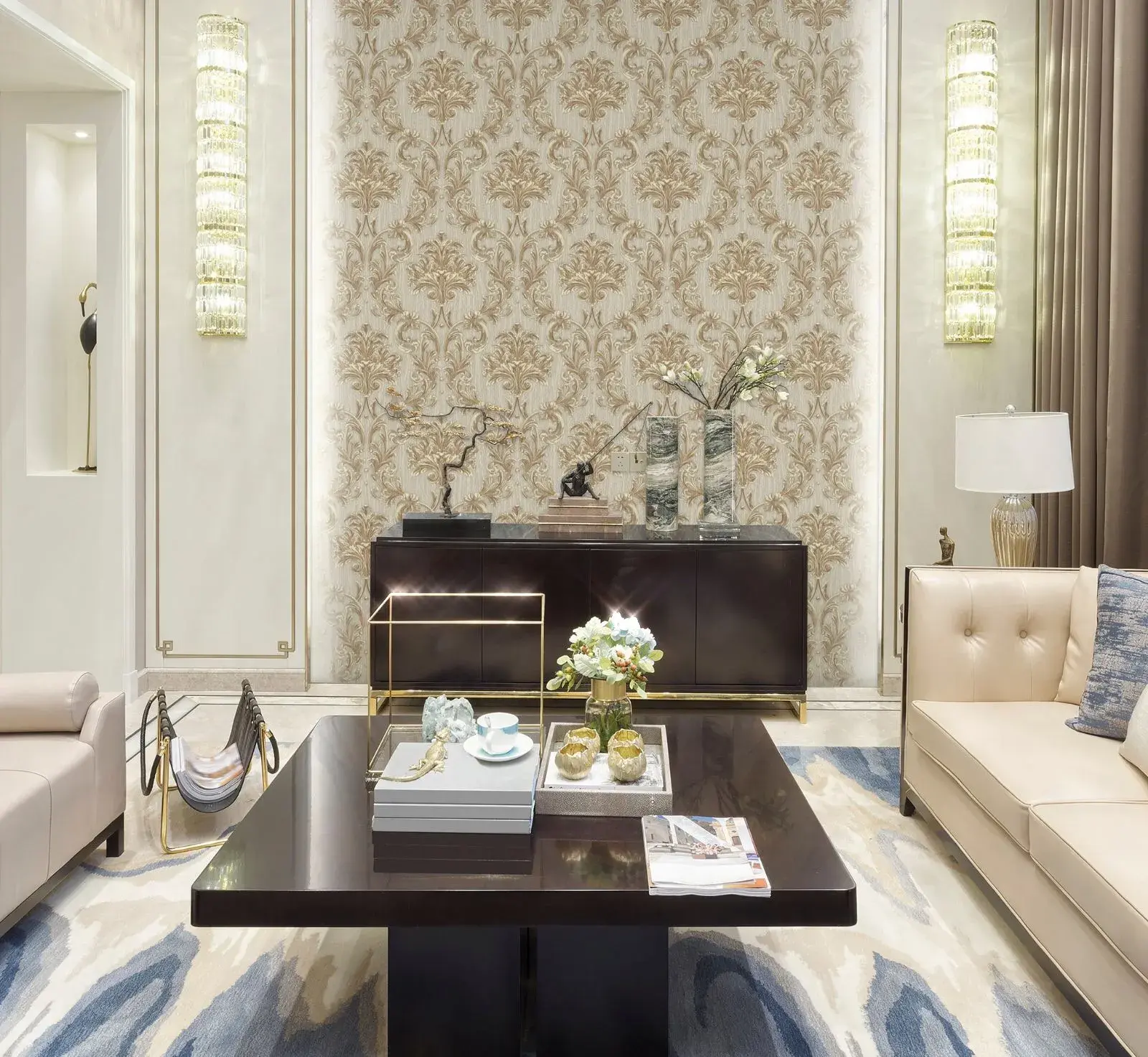 Beige Embossed Wallpaper – Timeless Elegance (6808-3) Beige Embossed Wallpaper – Timeless Elegance (6808-3)
